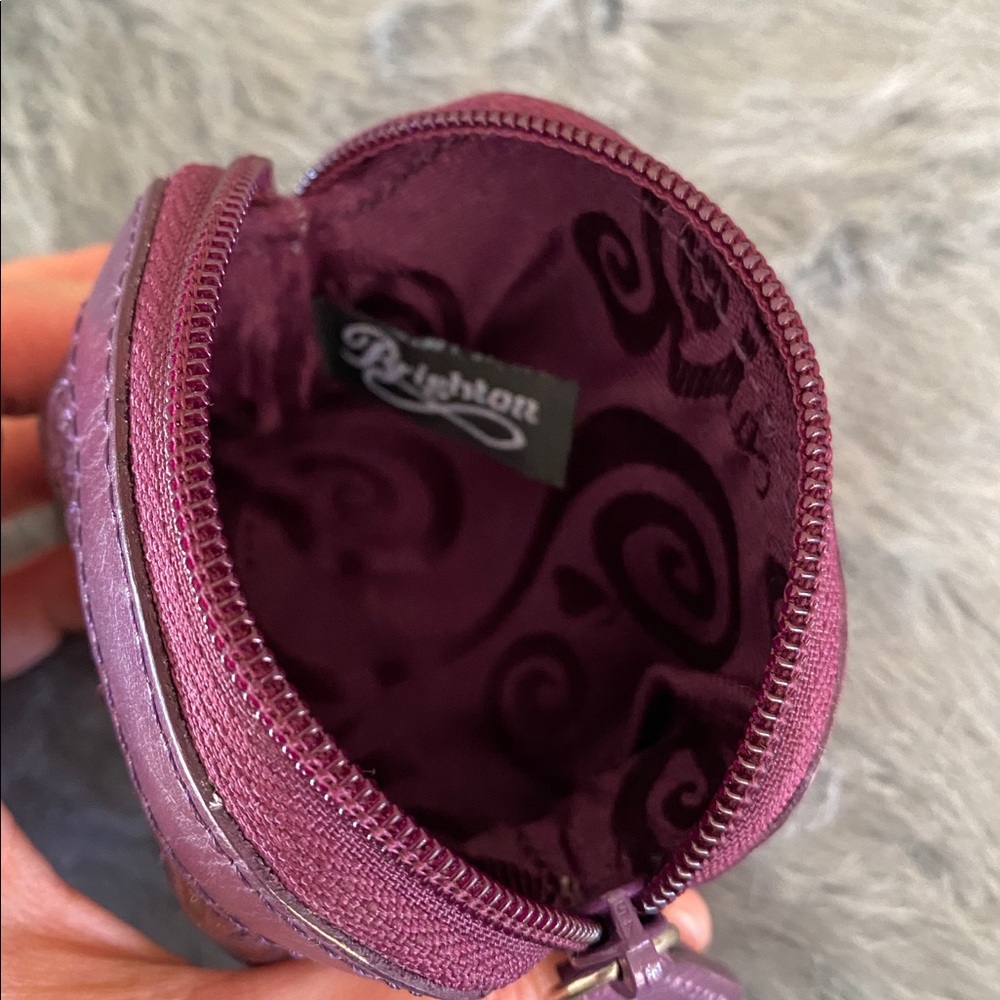 Brighton Distressed Purple Leather Coin Purse - Picture 5 of 5